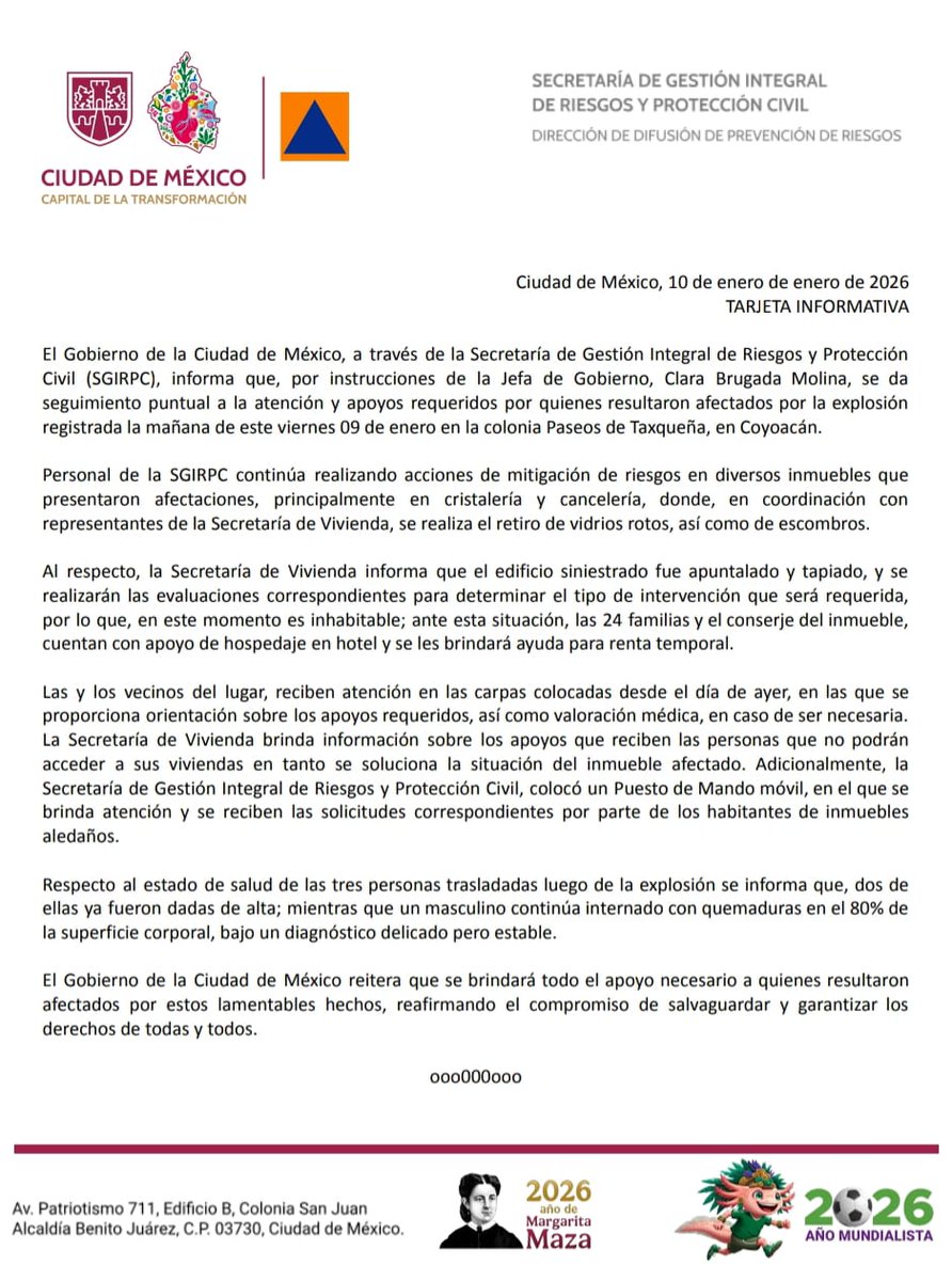 Secretaría de Gestión Integral de Riesgos y PC tweet media