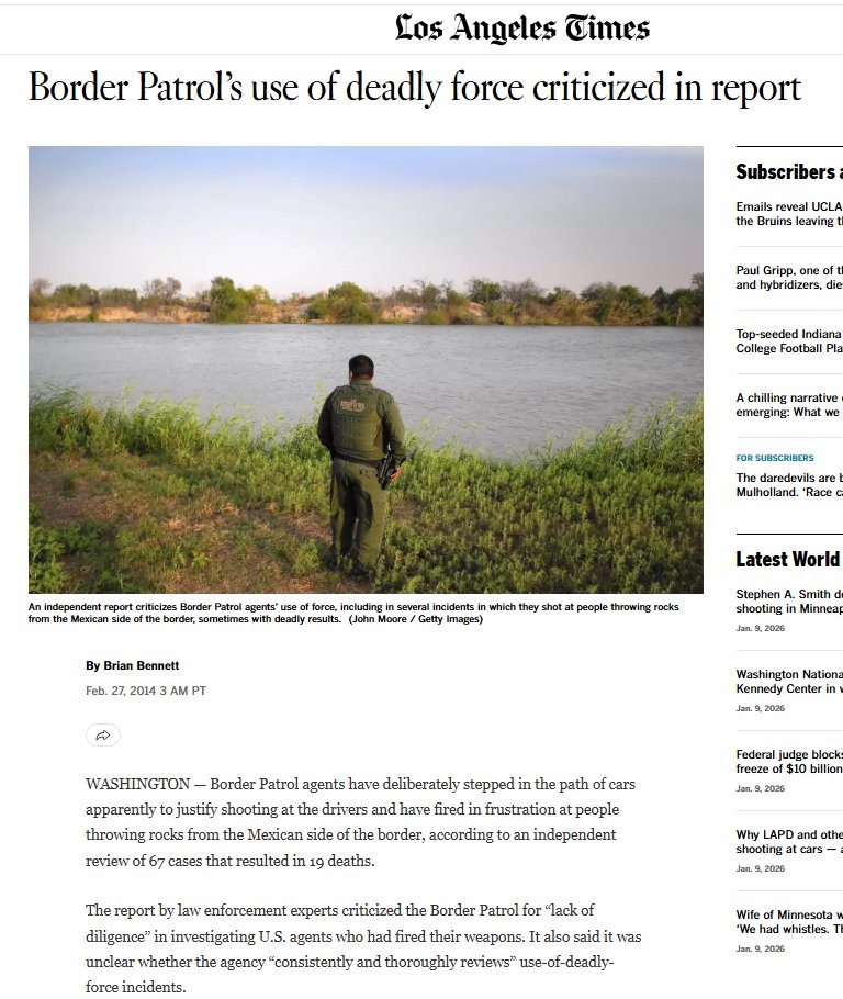 Fly_Sistah's tweet image. As you read about ICE Agents shooting civilians in vehicles, recall a 2014 report commissioned by Customs &amp;amp; Border Patrol revealed agents repeatedly stood in front of moving vehicles as a pretext to open fire to use deadly force. Jonathan Ross was a Border Patrol agent 2007-2015.