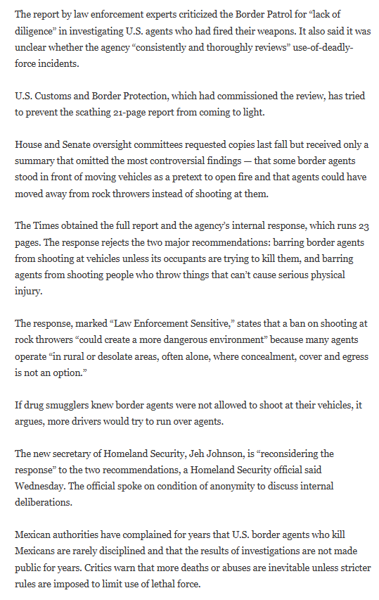 Fly_Sistah's tweet image. As you read about ICE Agents shooting civilians in vehicles, recall a 2014 report commissioned by Customs &amp;amp; Border Patrol revealed agents repeatedly stood in front of moving vehicles as a pretext to open fire to use deadly force. Jonathan Ross was a Border Patrol agent 2007-2015.