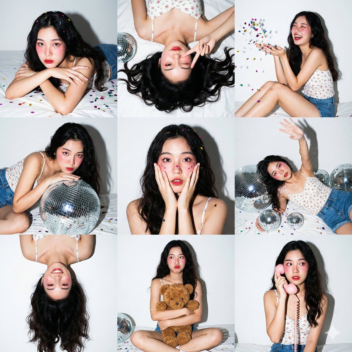 9-panel party collage