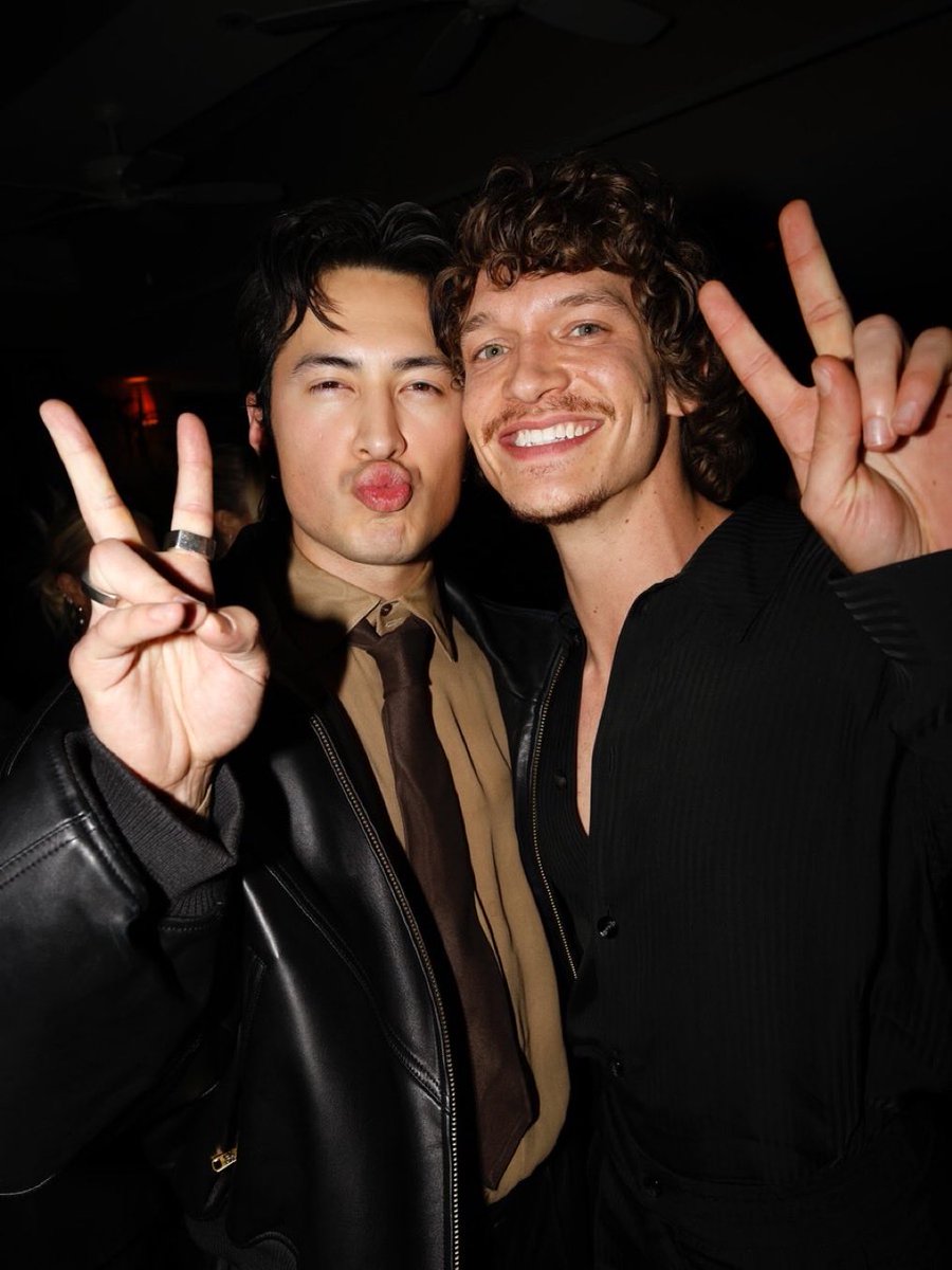 hudsonwupdates's tweet image. Hudson Williams and Connor Storrie at NEON’s Golden Globes after party