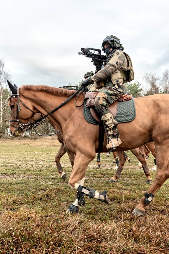 Tom_Antonov's tweet image. Joint exercice between a mounted unit of the Garde Républicaine and the French Army. via @armeedeTerre