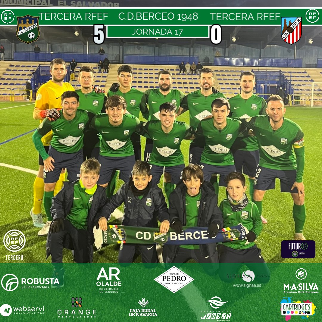cdberceo's tweet photo. 🏆3ªRFEF🏆
@cdberceo 5
@cdautol 0
Gran partido del equipo, con hattrick de Jorge y doblete de Nacho tras su lesión.
Buen esfuerzo, sobre todo en la segunda parte.

💚💙 Tras 11 meses de lesión, ha debutado Marco Chiri, completando así su paso por todas las categorías del club. https://t.co/S0ElFiVnMc