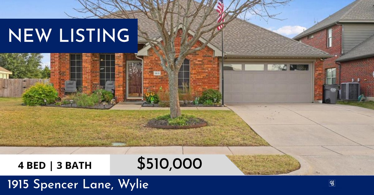 dhcb's tweet image. 📍 New Listing 📍 Take a look at this fantastic new property that just hit the market located at 1915 Spencer Lane in Wylie. Reach out here or at (214) 535-7858 for more information!

Listed by Angela Tucker

Debbie Holla... dholland.cbapex.com/showcase/1915-…