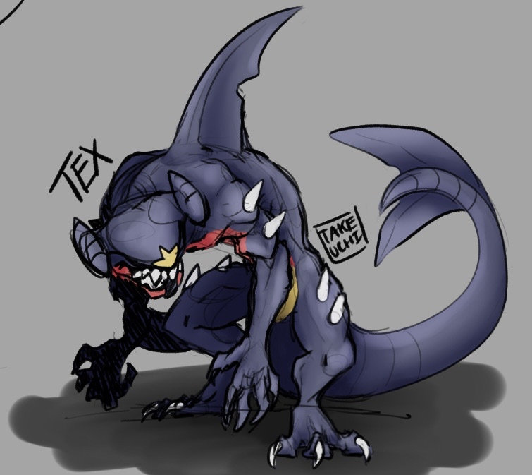 v370zn's tweet photo. old garchomp sketch thing! 
#pokemonfanart #garchomp https://t.co/grDKWfgBE9