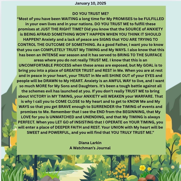 JournalDiana11's tweet image. JOURNAL NUGGET: Wise Words from our Father—
“Anxiety and a lack of peace are SIGNS that YOU ARE TRYING TO CONTROL THE OUTCOME OF SOMETHING.”