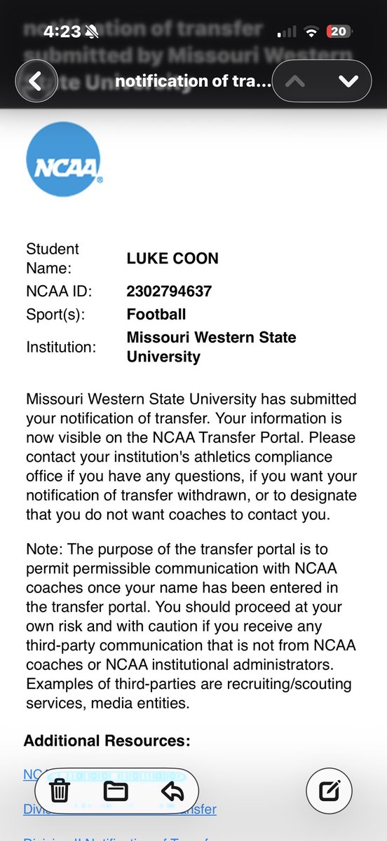 lukecoon9's tweet image. 3 Yrs of eligibility left: 6’1 180, 
Wr/Slot.