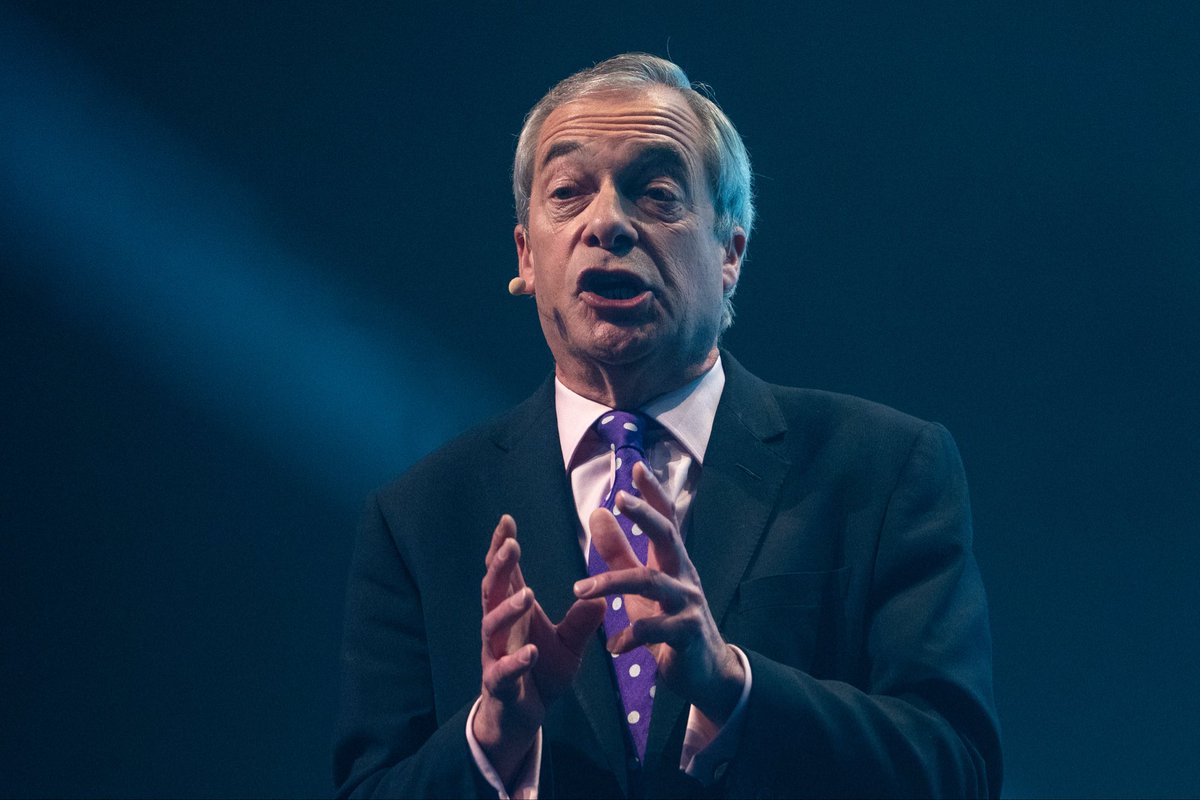 ThomasKrych's tweet photo. Reform UK leader Nigel Farage speaks during a party rally in London on Friday, Jan. 9, 2026, at the ICC Auditorium. https://t.co/Um6SybgfTO