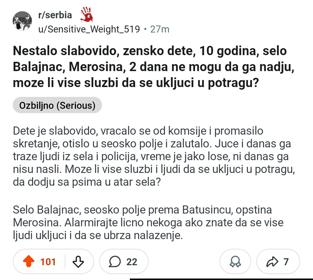 VladaT8's tweet image. ‼️‼️‼️
Ljudi malopre neko podelio na redditu vest o nestanku ove devojčice. Ima li neko bilo kakvu informaciju o ovome? Nema ni jedan članak, obaveštenje, post na X...
Delite ljudi, ako je tačno, 2 dana po ovom vremenu, svaki trenutak je bitan