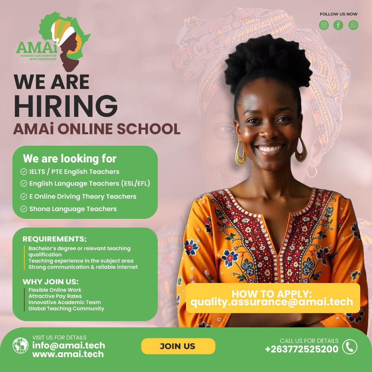 khuluma_iqiniso's tweet image. Teachers! Teachers!! An opportunity to teach flexibly has risen, grab a seat!!!!!

Find out more at +263772525200

quality.assurance@amai.tech
amai.tech

#learnwithtichataffy #TeachingJobs