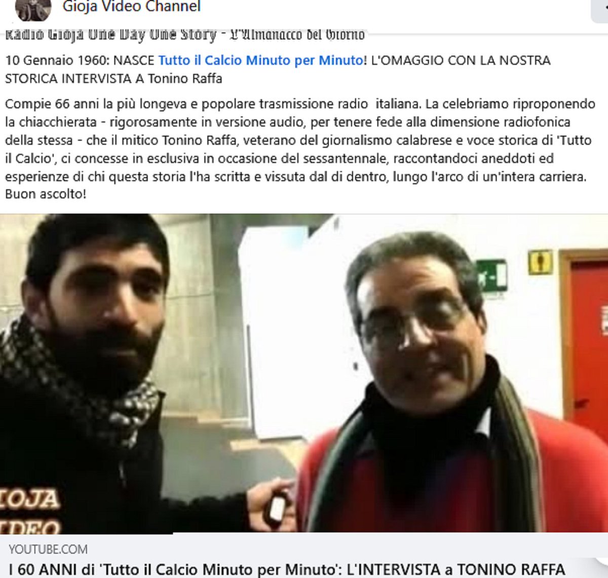 #RadioGioja #Almanacco #Anniversary #accaddeoggi #10gennaio2026: #BuonCompleanno #tuttoilcalciominutoperminuto! Gli #auguri con la nostra #intervista a #ToninoRaffa. L'#articolo a questo #link: facebook.com/GiojaVideoChan…
#HAPPYBIRTHDAY #Tuttoilcalcio #10gennaio #66anni <a href="/Radio1Rai/">Rai Radio1</a>