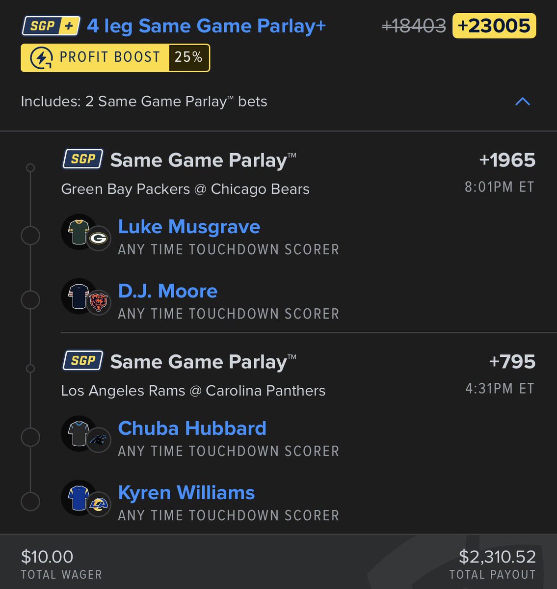 halfbirdhalfman's tweet image. FD Saturdee TD Boost 🦅