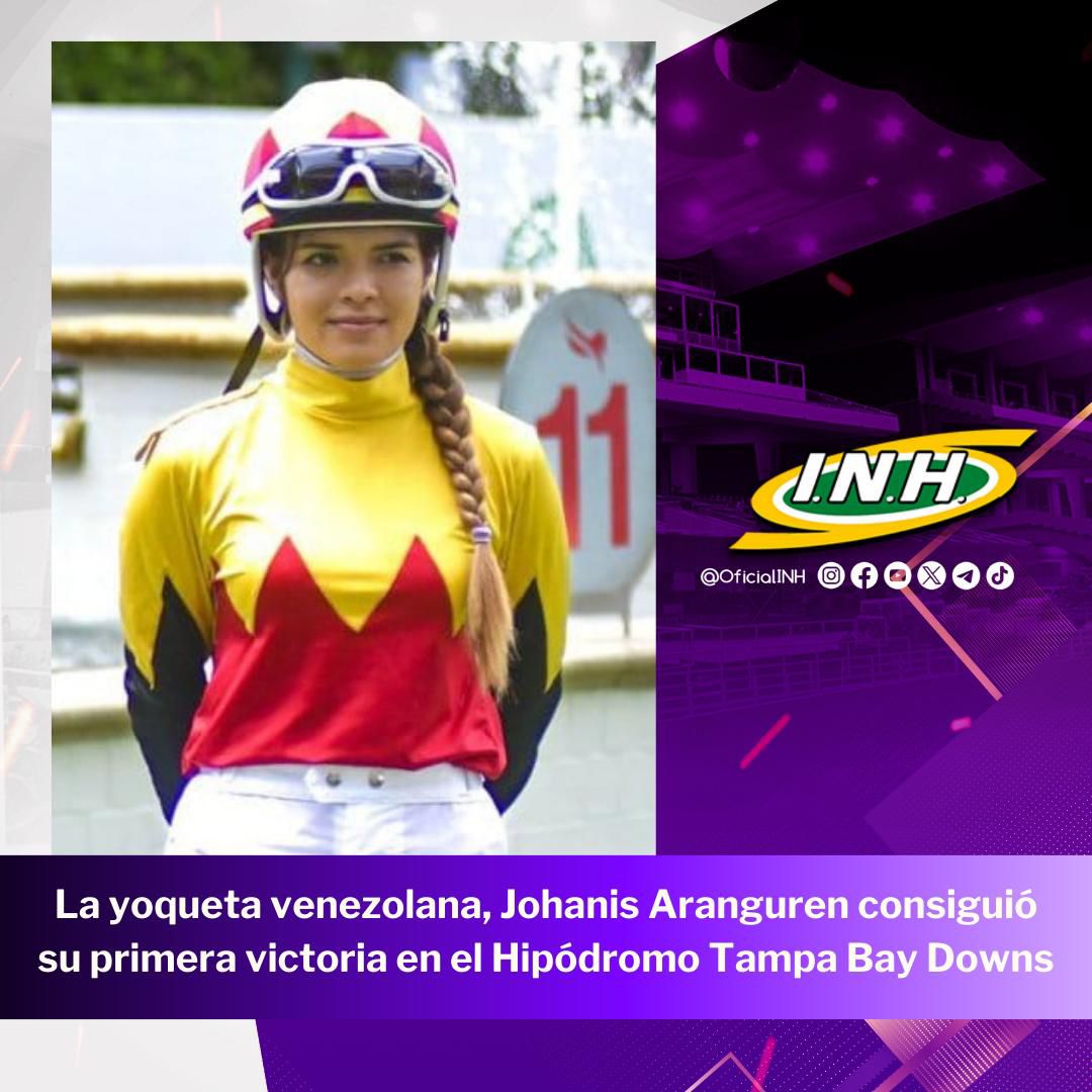 La yoqueta venezolana, Johanis Aranguren consiguió su primera victoria en Estados Unidos. 

▫️ Johanis es hija del jockey profesional, Johan Aranguren 🇻🇪🏇🏻 ¡Enhorabuena 🥇! 

🏇🏻 La tarde de este sábado 10 de enero, en el Hipódromo de Tampa Bay Downs, la jockey lució sus mejores