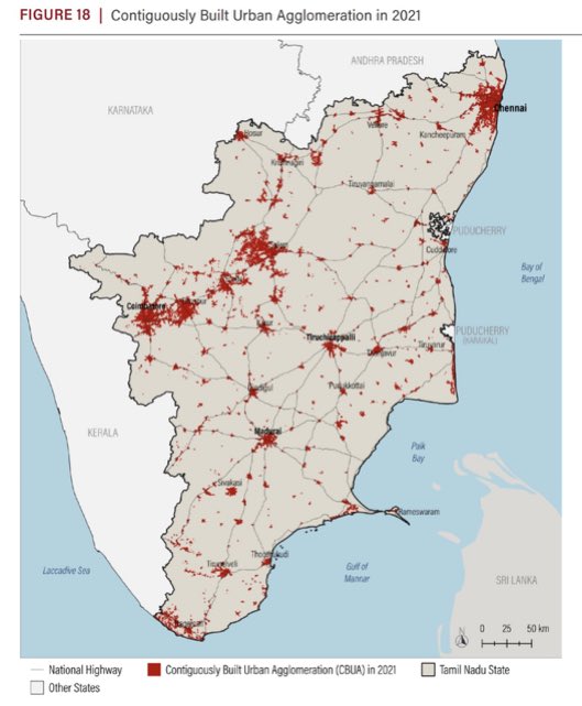🏙️#Salem UA is undoubtedly the next biggest UA after Chennai and Coimbatore UA. 

Criminally underrated and often ignored. In the coming years, we could see Erode and Salem merging. 

Eventually, Coimbatore, Tiruppur, Erode, and Salem together already form the biggest urban