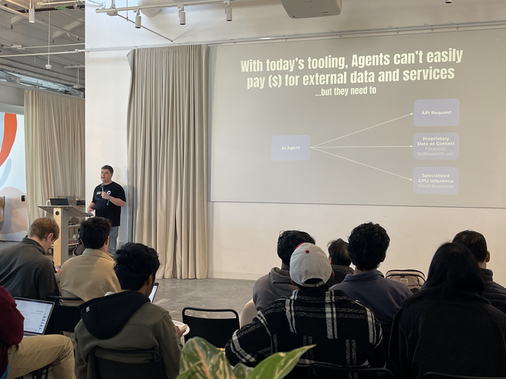 kleffew94's tweet photo. Awesome turnout at the @MongoDB Agent Orchestration hackathon in SF today. 

Theres a strong contigent of AI builders using stablecoins for the first time today.  They are quickly grokking what agentic commerce unlocks for data access, pricing, and monetization.

x402 is hard to unsee once you build with it.