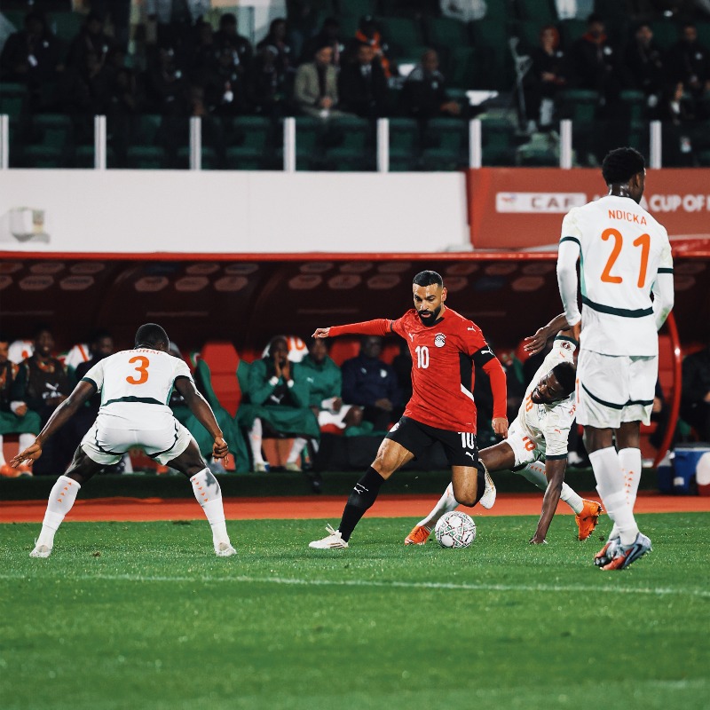 LFC's tweet photo. Mohamed Salah scored and assisted to help Egypt secure a spot in the Africa Cup of Nations semi-finals 😮‍💨💫