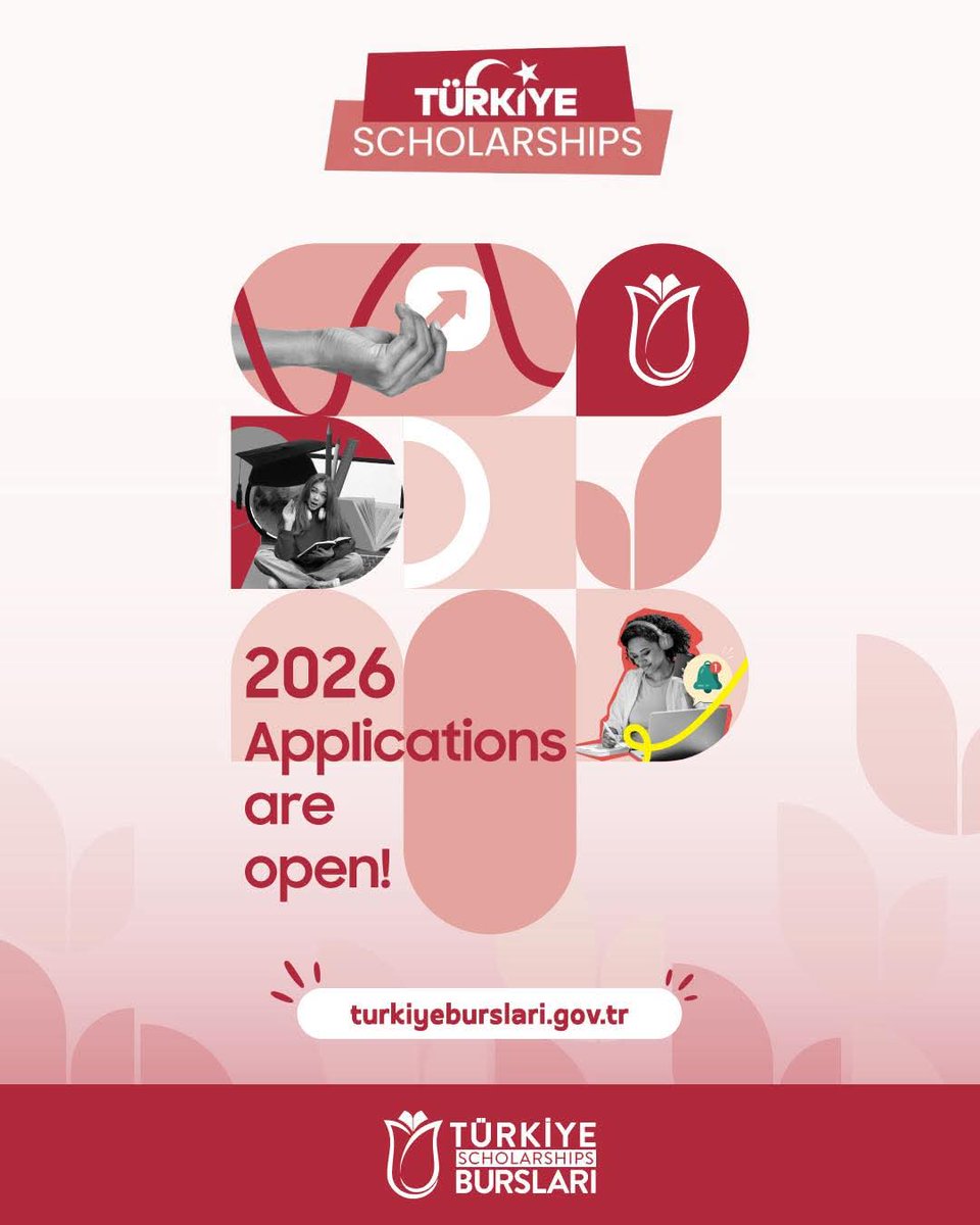 SomaliVoiceOrg's tweet photo. 🎓 Türkiye Scholarships 2026 OPEN! 🇹🇷
 Apply: 10 Jan – 20 Feb 2026
✅ Fully funded (tuition, stipend, housing, insurance, flight)
🌍 Open to all countries
🔗 https://t.co/Oimk8UW6uv
#StudyInTurkey #Scholarship2026 #Opportunity2026 https://t.co/UwiPTPVwJt