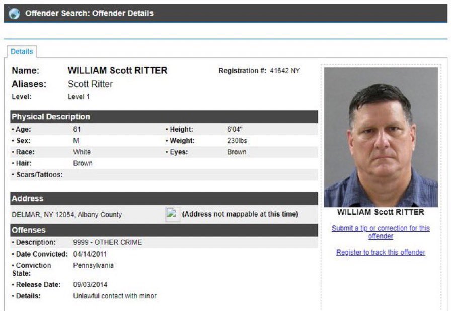 You all should head over to <a href="/RealScottRitter/">Scott Ritter</a> and remind him that he needs to register when he moves