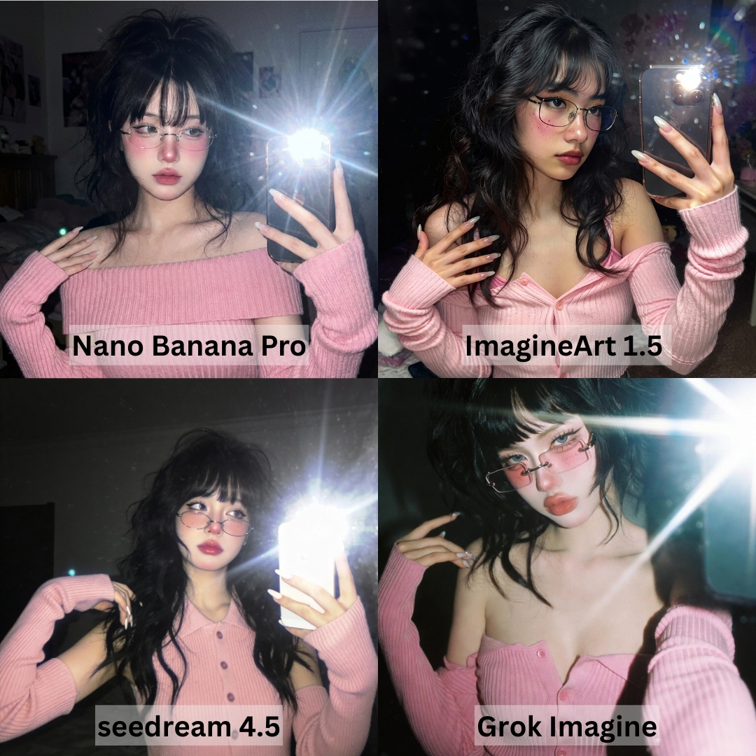 Model look comparison grid