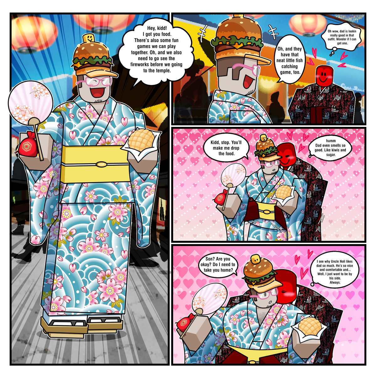 I made this one when I was just getting to the backstory of 007n7. 
I'm a little goone, so I aged up C00lkidd and made a cute comic about fatherly love from C00lkidd's POV.
I think it's cute OKAY.
#roblox #forsakenroblox #007n7 #C00lkidd