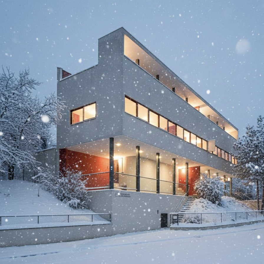 #Winter at the #Weissenhofmuseum Stuttgart. #Modern #architecture, reduced to form, structure and light.