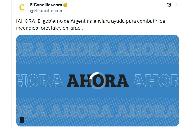 Tras varios días ardiendo la Patagonia, aprobar el recorte del 70% de gastos en extinción y la venta de tierras a extranjeros, el único tuit de Milei fue para defender a los israelís que pillaron provocando incendios. Cuando Israel ardía no tardó 5 minutos en ofrecer ayuda.