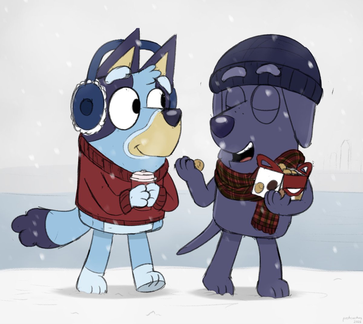 It's cold out there! ❄️❄️ #bluey #blueyart