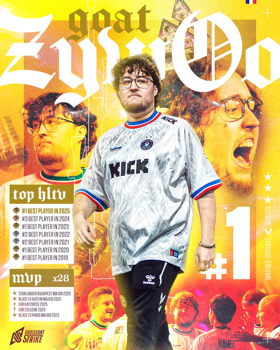 CroissantStrike's tweet image. LE CHOSEN ONE
LE PLUS GRAND DE TOUS LES TEMPS
LE GOAT

🇫🇷 @ZYWOO REMPORTE UN QUATRIÈME TITRE DE MEILLEUR JOUEUR DE L'ANNÉE EN 7 ANS DE CARRIÈRE.