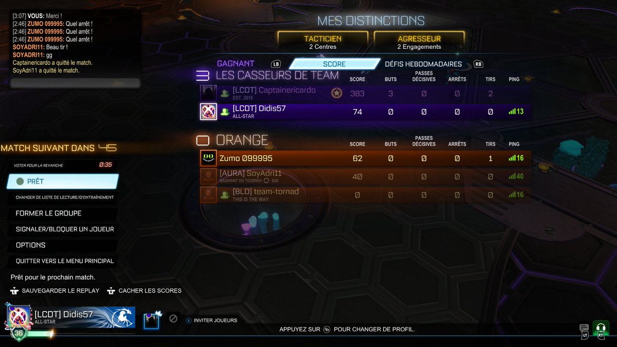 Didis175's tweet photo. Quelque partie faites ce soir sur #RocketLeague avec mon Homme @RicardoYamato57 🥰🥰🥰♥️
#RocketLeague #Xbox #Victoire #Duo #Équipe #Team https://t.co/VQtIQHESYW