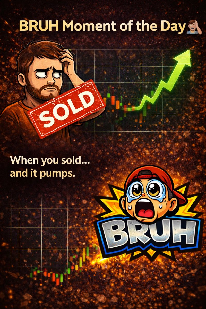 RealBruhcoin's tweet photo. BRUH Moment of the Day 🤦‍♂️
When you sold… and it pumps.
#BRUH https://t.co/9oP7RfNeZ9