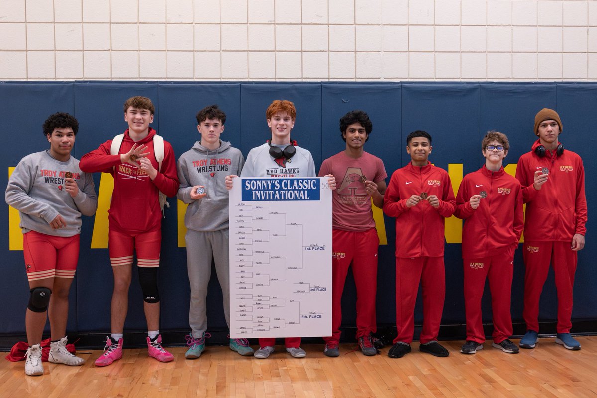 WrestlingAthens's tweet photo. Athens Wrestling finished 5th at Sonny’s Classic

Sonny’s Classic Individual Results: 

Hank Hegdal - 🥇
Carson Conrad - 🥈
Vish Jaliparthi - 🥉 
Alijah McCray - 🥉
Ryan Durham - 5th
Jayden Nguyen - 5th
Moises Benavides - 5th 
Thomas Cook - 5th
Dravid Rajakanna - 6th https://t.co/FpEFDlIYO9