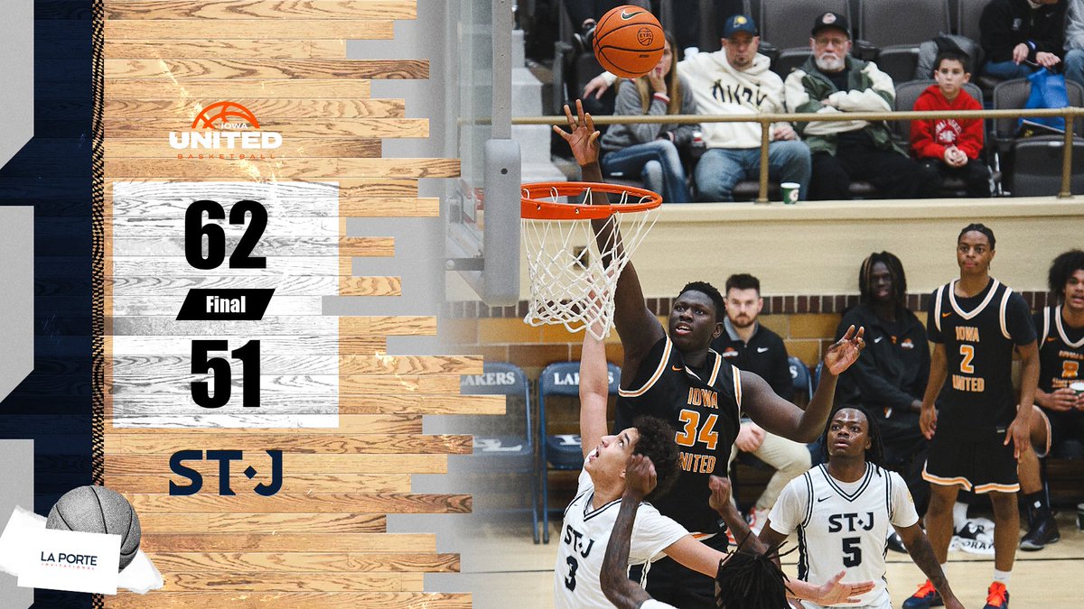 LaPorteInvite's tweet photo. Iowa United rolls past The St. James Academy. Big man in the middle Arafan Diane and Avery Huston led the way with 17 points apiece in the win. Diane posted a dominant double-double with 16 rebounds and three blocks. https://t.co/9fBdSx6z7E