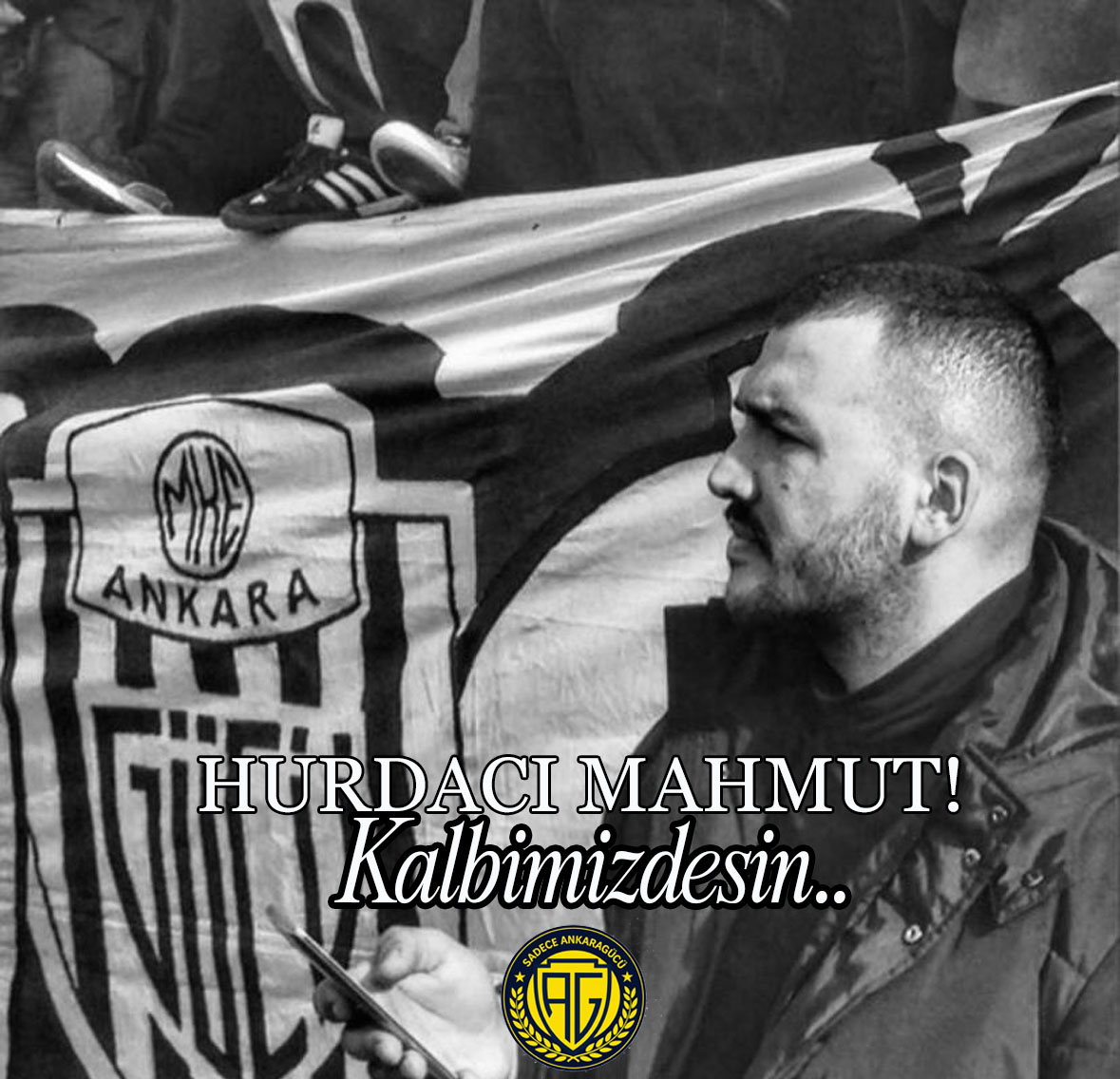 OnlyAnkaragucu's tweet photo. "Bedenen ayrı kalmış olsak da, sen hep yanımızdasın!" 
Hurdacı Mahmut'u aramızdan "fiziki" ayrılışının 9. Yıl dönümünde; Sevgi, rahmet ve özlemle anıyoruz. https://t.co/X2A2W6R8oc