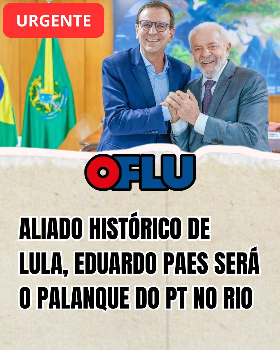 PT vai de Eduardo Paes

Aliado histórico de Lula, Eduardo Paes será o palanque do PT no Rio

Gostou da matéria, siga para ver mais.
No Instagram e Facebook siga:
<a href="/ofluminense/">ofluminense</a>.online
No X siga:
<a href="/O_Fluminense/">Jornal O Fluminense</a>
Visite nosso site:
ofluminense.com.br