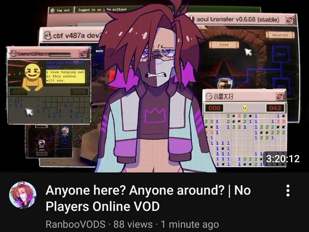 RanbooUpdatesES's tweet photo. — ¡RanbooVODS subió un nuevo video!

> ¿Anda alguien ahí? ¿Anda alguien por aquí? | Players Online VOD
[https://t.co/OK3cOOspVX] https://t.co/gGT75iH5IX