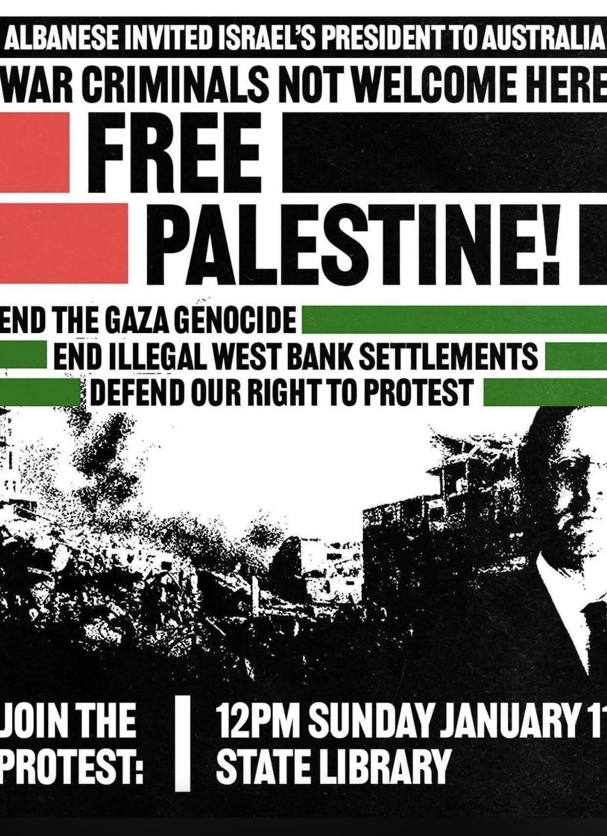 wendycollins62's tweet photo. #FreePalestine #SayNoToHerzog 
#EndTheGazaGenocide 
#Naarm #FreePalestine #StateLibrary 12pm Sunday https://t.co/lyOEfjqxxB
