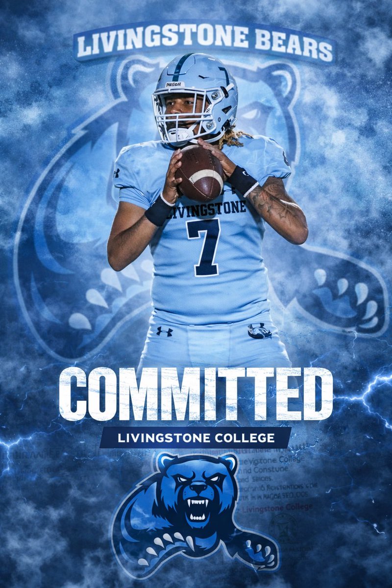 After a great visit and conversations with the coaches I am blessed to say I have committed to <a href="/Livingstone_Fb/">Livingstone College Football</a> excited about the next steps of my journey! Thank you to all the people that held me down over the years, without God, my family and you none of this possible🙌🏽 #betonme