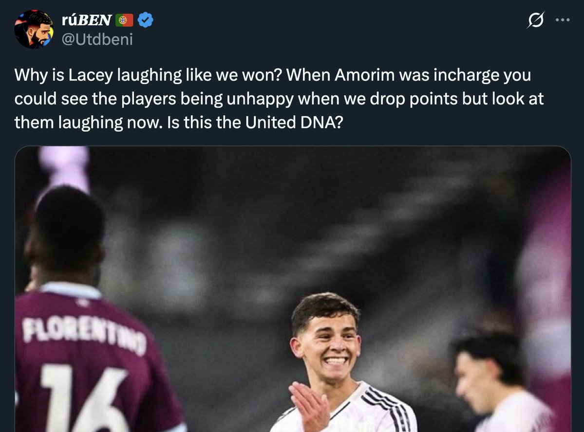 AdamJoseph's tweet image. Jack Fletcher was abused after two sub appearances. Bendito Mantato had to turn off comments because of the abuse. Kobbie Mainoo is abused no matter what he does. Shea Lacey was abused for smiling.

Yet these 'fans' doing all that claim to be Manchester United fans. Disgraceful.