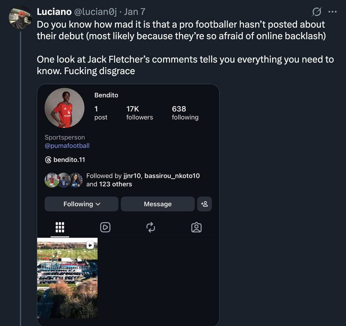 AdamJoseph's tweet image. Jack Fletcher was abused after two sub appearances. Bendito Mantato had to turn off comments because of the abuse. Kobbie Mainoo is abused no matter what he does. Shea Lacey was abused for smiling.

Yet these 'fans' doing all that claim to be Manchester United fans. Disgraceful.