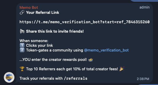 Refer a project to use Memo? Earn 10% of the <a href="/Pumpfun/">Pump.fun</a>  creator fees. 💸

The top 10 referrers will each secure 10% of ALL Memo creator fees.

More info dropping soon.