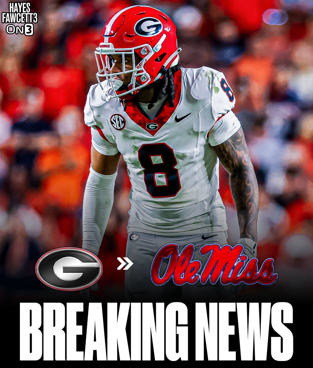 Hayesfawcett3's tweet image. BREAKING: Georgia transfer safety Joenel Aguero has Committed to Ole Miss, he tells @On3sports

The 6’0 205 S totaled 80 tackles, 7 PBU, and 1 INT over 3 seasons

He’ll have 1 year of eligibility left

on3.com/transfer-porta…