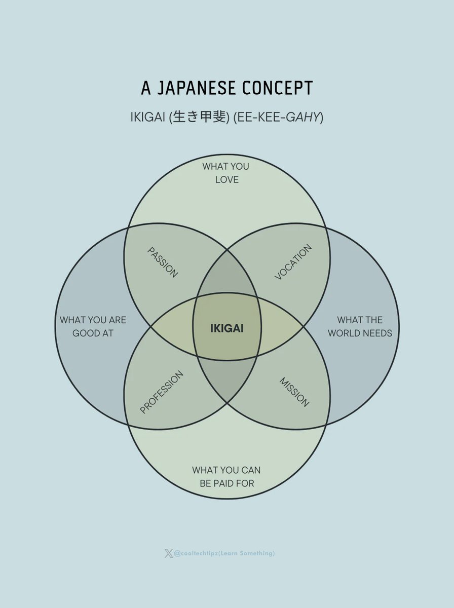 cooltechtipz's tweet image. Japanese concept IKIGAI