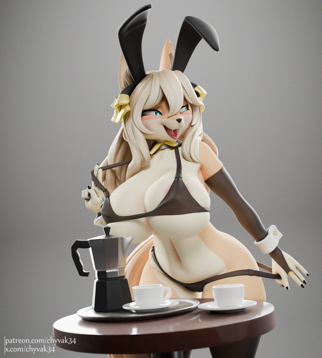 chyvak34's tweet image. Foxy maid Faeki specially designed for @Foxenkraft 
The character @Faeki_dk