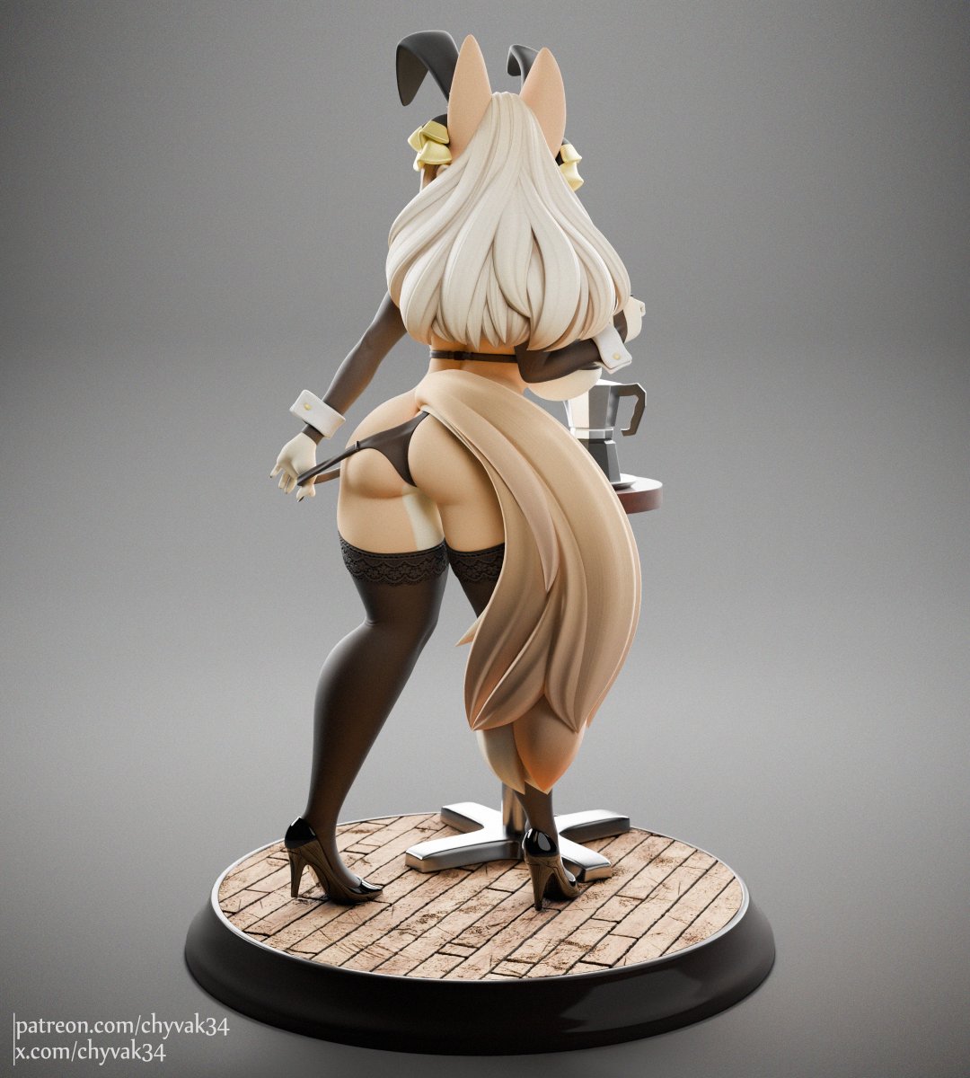 chyvak34's tweet image. Foxy maid Faeki specially designed for @Foxenkraft 
The character @Faeki_dk