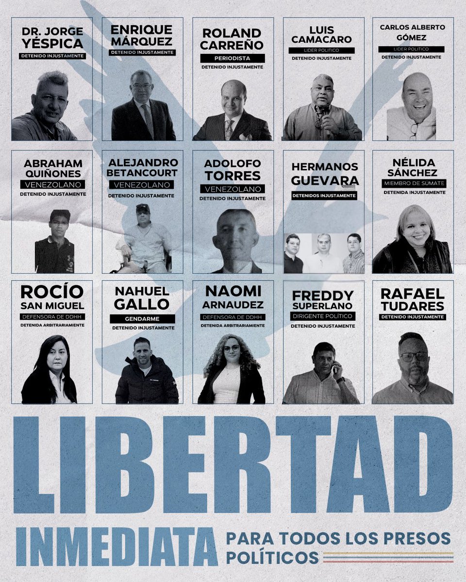 Basta de dolor a las familias. El castigo no es sólo contra quien está preso injustamente, sino contra todo su entorno.
#QueSeanTodos #LibertadInmediataParaTodosLosPresosPoliticos