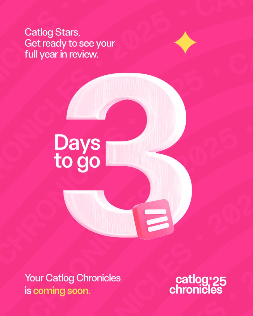 Counting down the days until Catlog Chronicles for 2025 goes live 🥳

3 more days to Goooo!!! Are you ready to share your business achievements with your tribe? 

#catlogchronicles