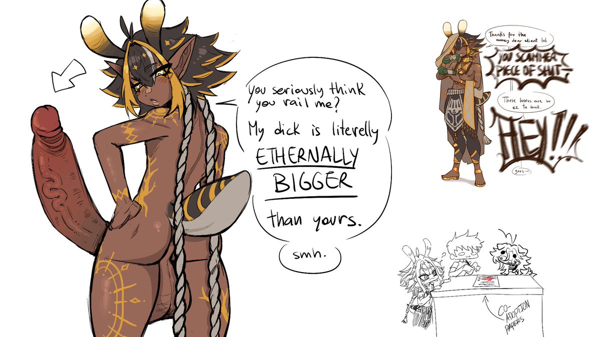 MAGMAAAAA somehow ended up co-owning this potato hoe with <a href="/TOGDraws6674/">ThatOneGuy_Draws6674</a>  REHHEHEHEHE #nsfwtwt