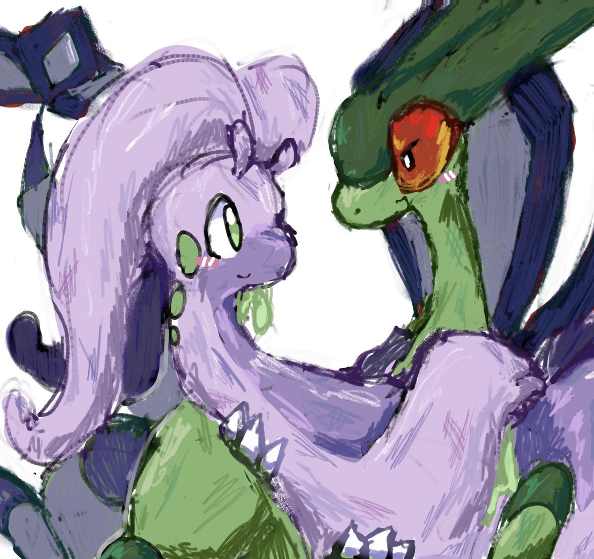 grandmaedger's tweet image. what type of yaoi is this 
#goodra 
#flygon