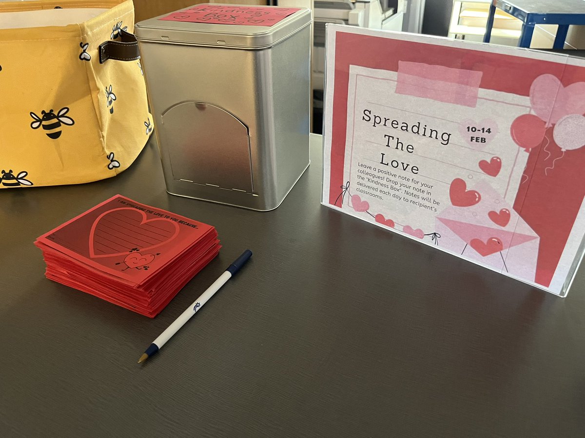 PrincipalProj's tweet image. ❤️ Valentine's Day is just over a month away. How might you invite your staff to spread kindness?

Here's AP @crowder_frankie's approach: 

x.com/crowder_franki…