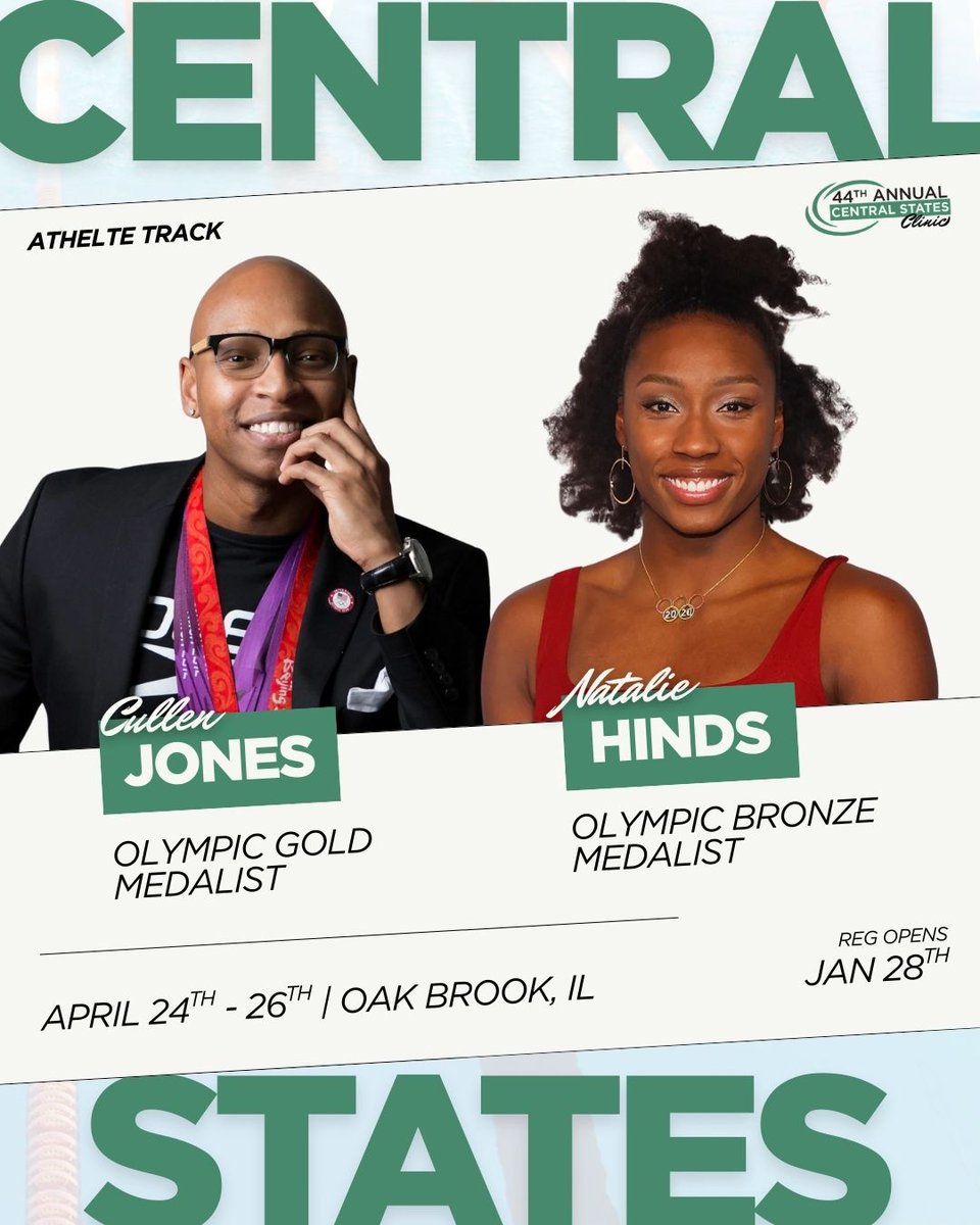 Finally, rounding out our speakers for the Central States Swim Clinic, Cullen Jones and Natalie Hinds!